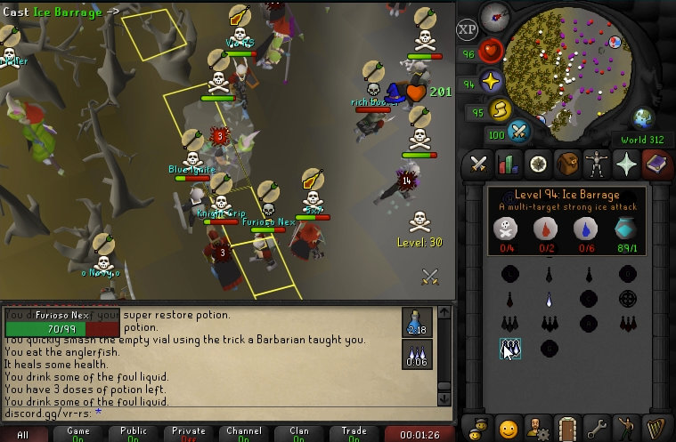 OSRS_VR's tweet photo. After 3 failed rushes on VR, where deathrow lost their gear, they decided to play in rags and team with syn for another round. The same result followed as usual;

TOTAL VR DOMINANCE AND DR CAPITULATION! #vr #osrs #runescape https://t.co/wZM9iVhAmJ