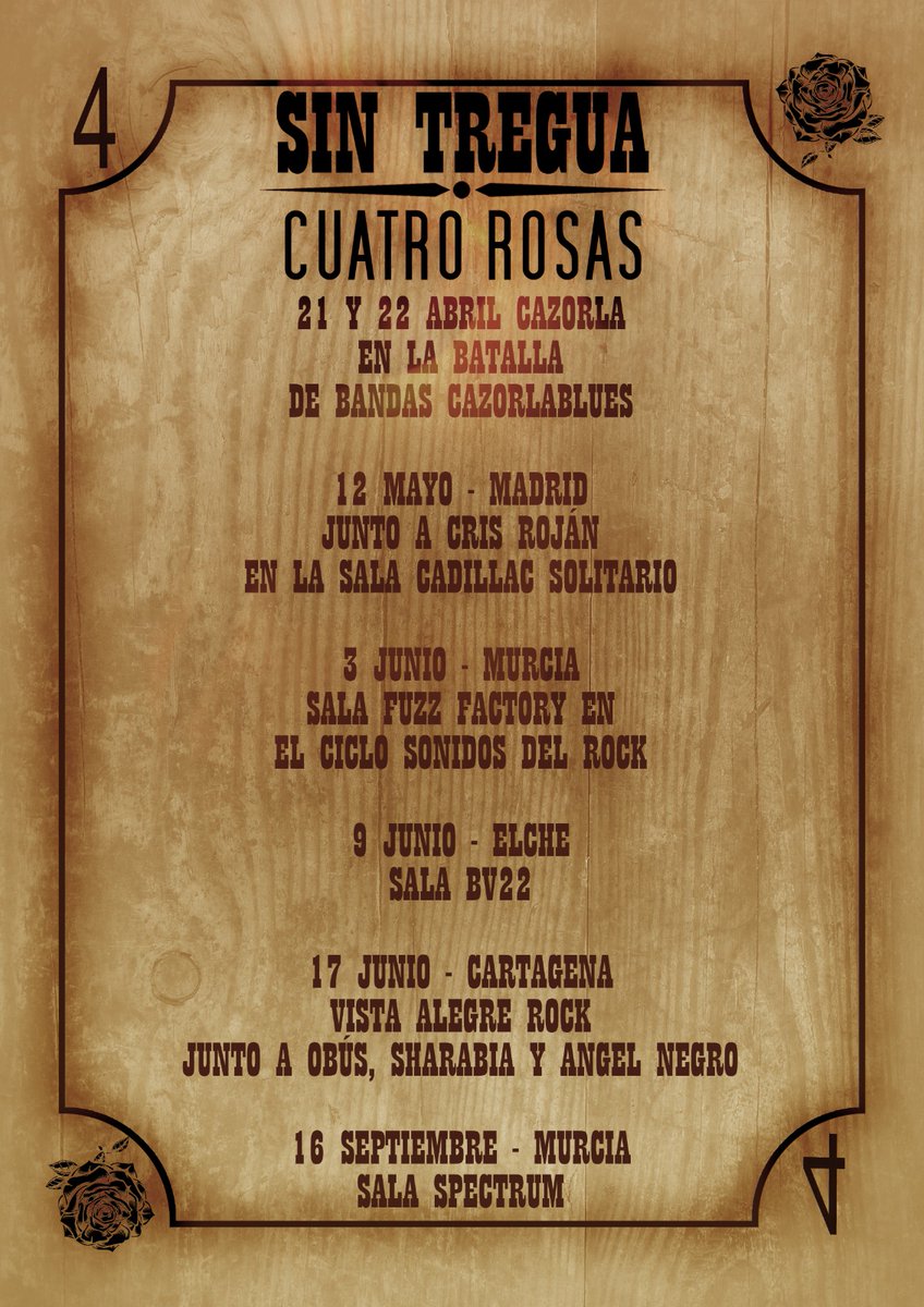enmerocomunica's tweet photo. El grupo cartagenero de rock Sin Tregua (@sin_tregua) anuncia nuevas fechas de su gira española de 2023. Mucho que contar y cantar. No os lo perdáis! 
@Adolfo_ZOOM3
 #cazorlablues #salacadillacsolitario #salafuzzfactory #salabv22 #vistaalegrerock #salaspectrum https://t.co/oEeuMxCwxS