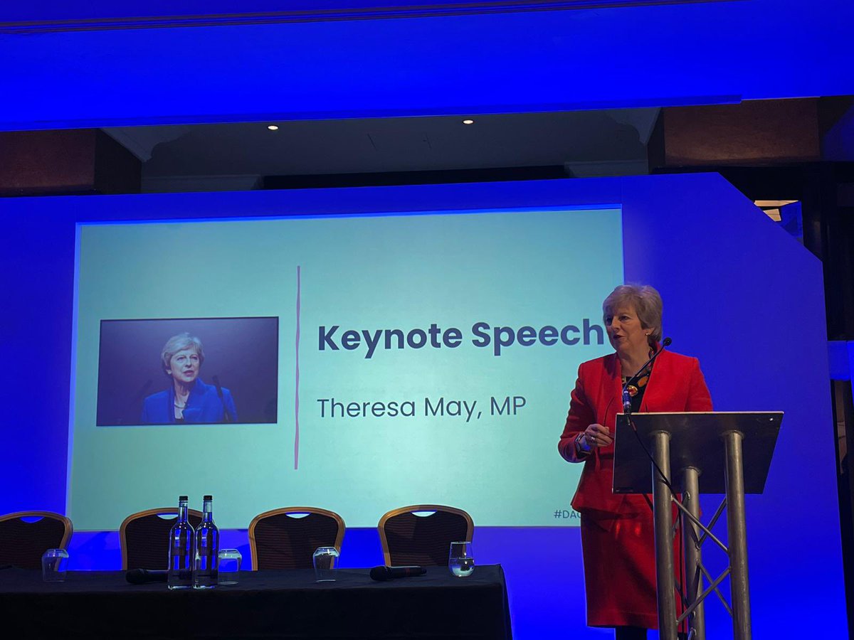 CommissionerDA's tweet photo. Theresa May Mp opens by welcoming the focus of the conference on good practice shaped by the voices of survivors. #DACFestival https://t.co/vqZx5HgCZc