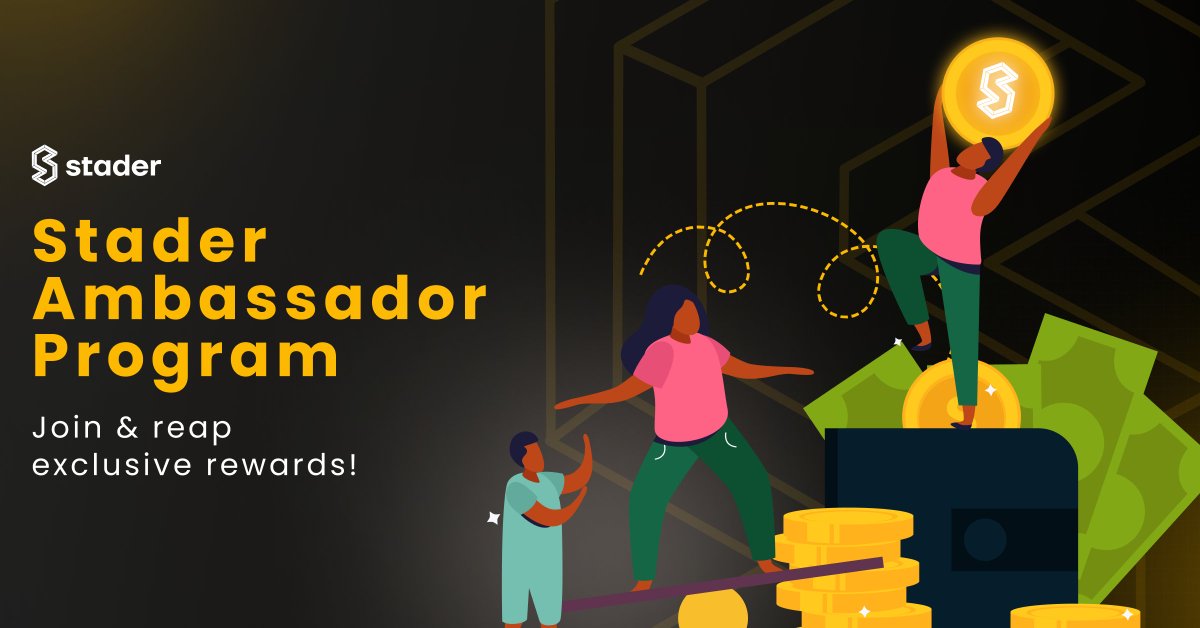 stader_bnb's tweet photo. Are you a go-getter with a passion for all things #BNB?💻

Join the elite squad of Stader Ambassadors &amp; reap serious rewards!🏆

1⃣Score upto 50% revenue share🤑
2⃣A chance to snag a piece of our $400 weekly reward pool! 💸

It's a win-win!🤝
Appy NOW! 👉https://t.co/C8MTLYUMI4 https://t.co/1uGEan3tvA