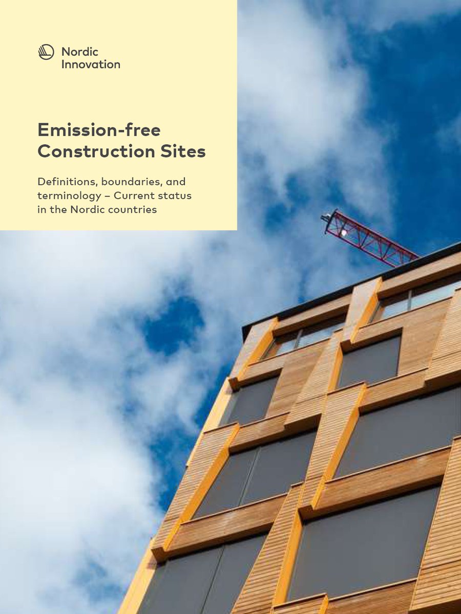 The report provides an overview of the emerging field of emission-free #construction sites - the background, definitions, #technology and methods. @NordSustConstr 
Read more here: norden.org/da/node/79878