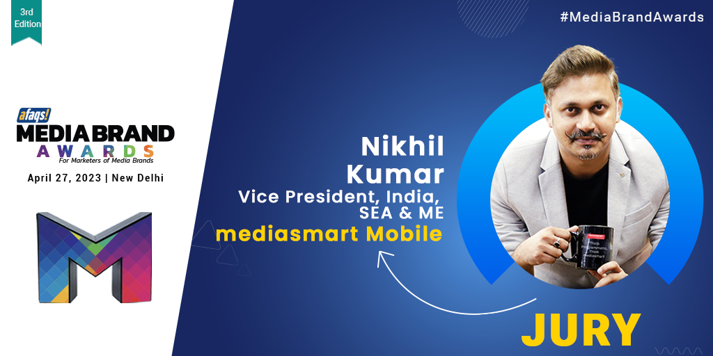 #MediaBrandAwards: We are delighted to have Nikhil Kumar from <a href="/mediasmartio/">mediasmart</a> as our juror at Media Brand Awards 2023. 🏆
Thank you for joining us!

Know more: bit.ly/3Yds5Wk

#Print #TV #music #OTT #Awards #media #MediaBrandAwards <a href="/afaqs/">afaqs!</a>