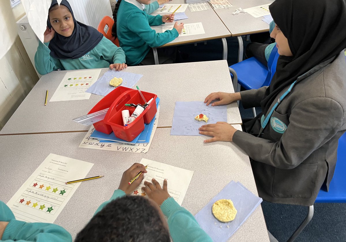 MrsBiltonTindal's tweet photo. A class after my scone heart! 🤍@msdawsarktindal and I disagreed over whether it is jam or cream first but they were delicious either way! Thank you also to our evaluator Year 5s who assisted! What a way to finish our DT unit! @MissIqbalTindal #TeamTindal @arktindal #JamFirst https://t.co/347YQCdMZF