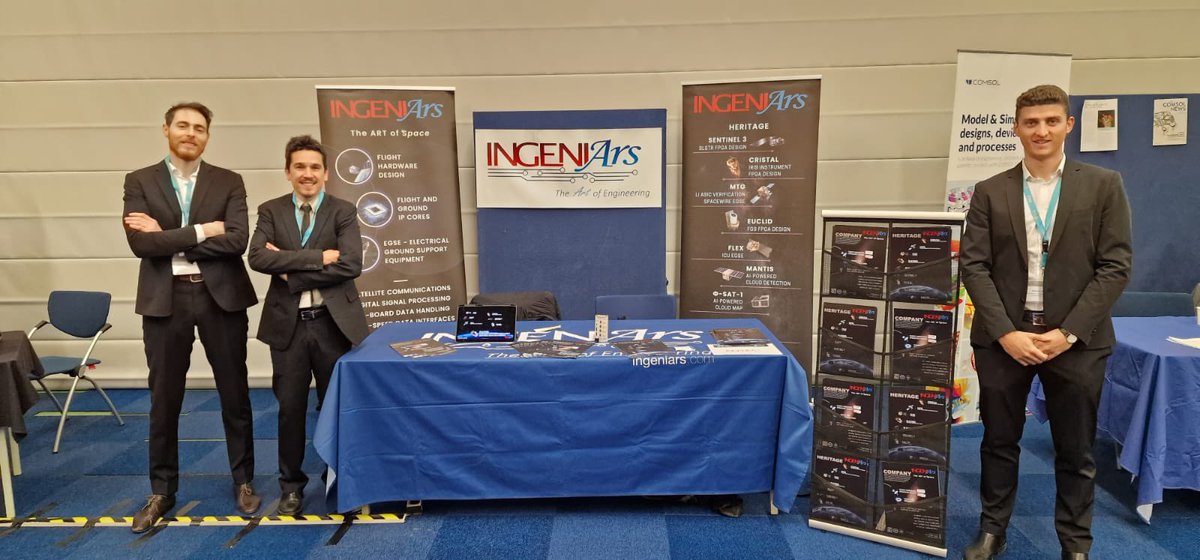 Some pics from SESP 2023 at ESA - ESTEC. 
Yesterday’s elevator pitch of IngeniArs introduced by CEO Giuseppe Gentile and Simone Vagaggini.
Today’s 🪐space booth with our super team Luca Dello Sterpaio, Giuseppe Gentile and Simone Vagaggini.
<a href="/esa/">European Space Agency</a>