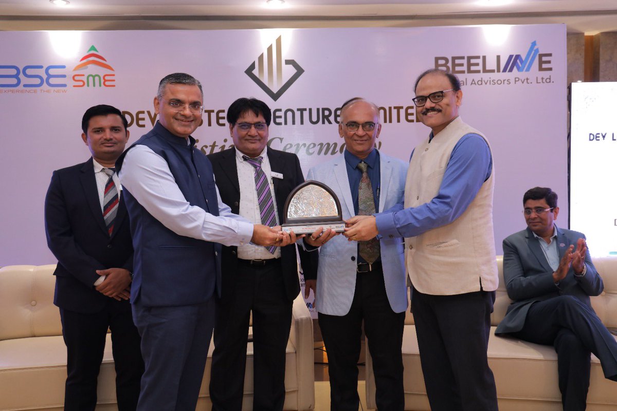 dev_labtech's tweet image. Listing Ceremony of DEV LABTECH VENTURE LIMITED on BSE SME.
@BSESME
#bse #sme #ipo #investment #investmentportfolio #investmentplan #investors #money #socialmediastrategist #bombaystockexchange