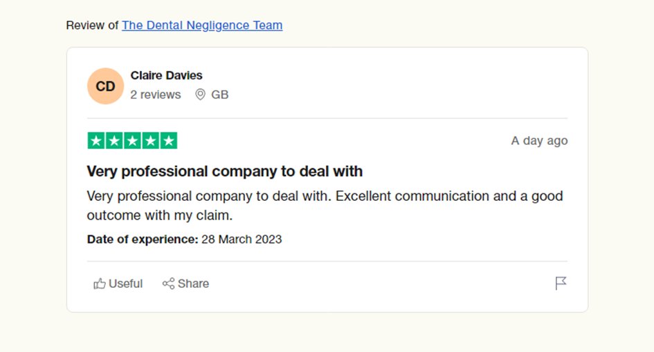 DentalNegTeam's tweet image. Another 5⭐️review from @sophiagraceisab's client within our dental negligence team. Always good to hear some positive feedback about our service and well deserved Sophia, great work!