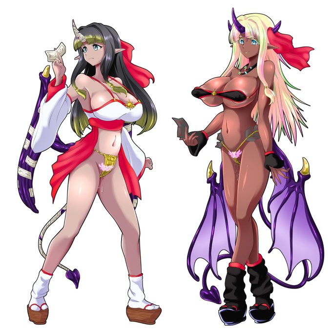 skeb納品しました!淫魔化すごろくより薄着ハツネさんです。人気あるなあ。 