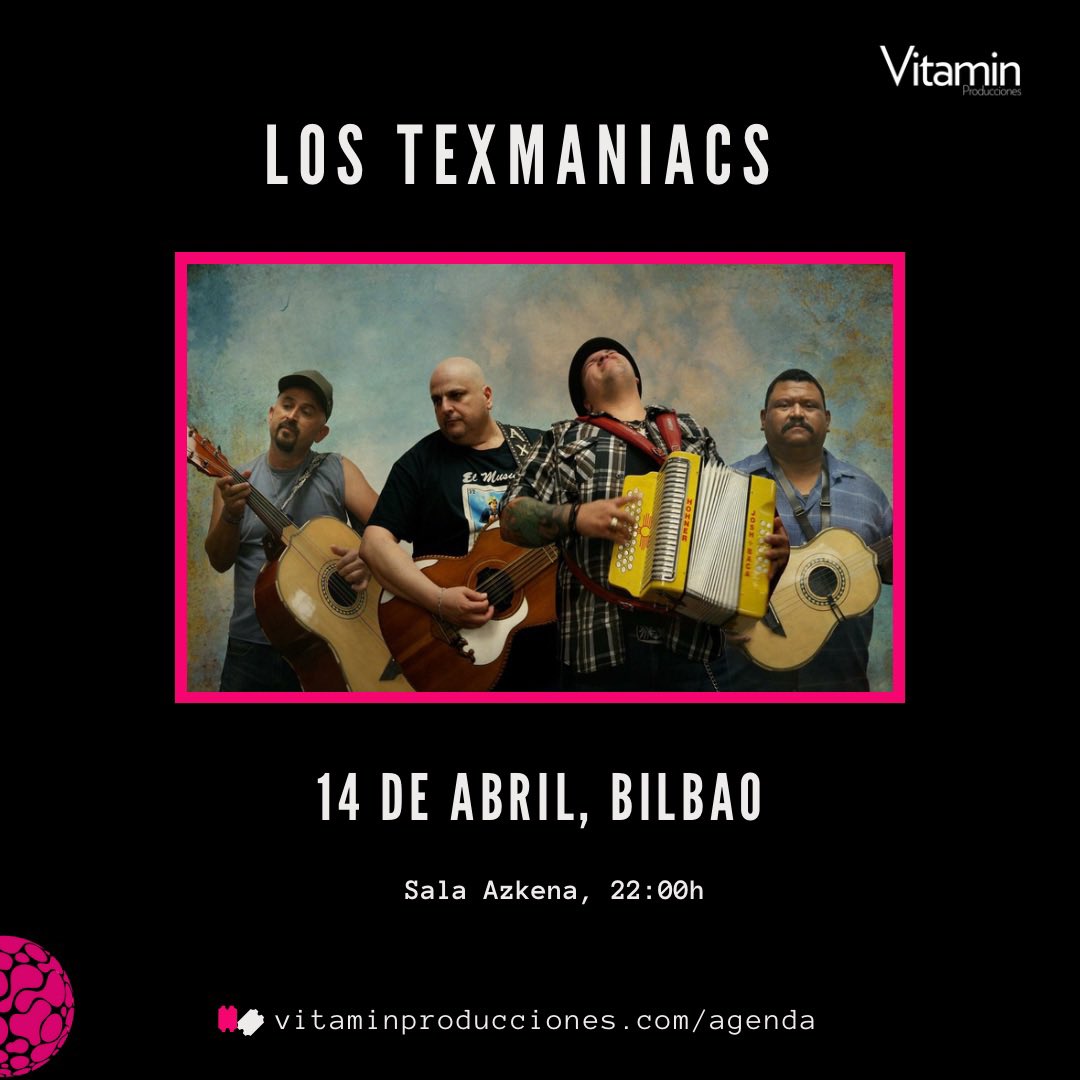 🎵Max Baca &amp; Los Texmaniacs. Ganadores de un Grammy Award estarán en #bilbao el 14 de abril a las 22:00h en la Sala Azkena📍

*Apertura de puertas 21:30h.

Más info y entradas a la venta en:

🔸vitaminproducciones.com/agenda
🔸 musikaze.net/web/?menu=138&…