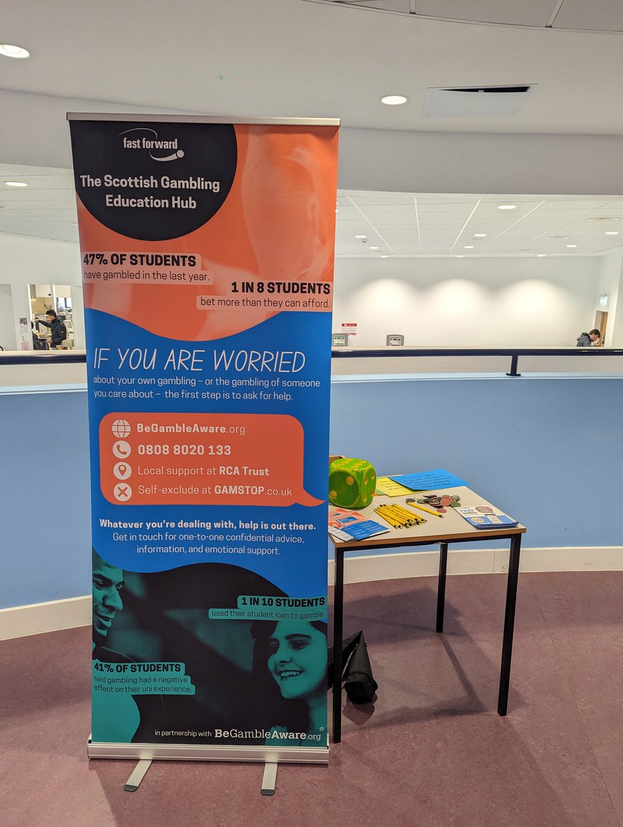 Here today dudee and Angus Kingsway Campus to help raise awareness of #gamblingharms and reduce risk for #students that #gamble giving #harmreductiin info and advice.
Thanks to @dundee_angus for hosting us.
#youthworkchangeslives #youthworkworks