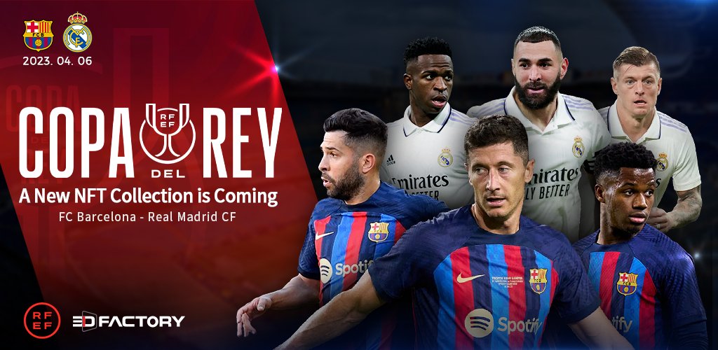 Rise up, Fans! It's time to get up as the next edition of Football NFTs will release with the upcoming RFEF Copa Del Rey NFT collection!

You now have the chance to own the official football-themed NFTs of your favorite players!
#CopaDelRey #LaCopaMola #RFEF #NFT #NFTs #football