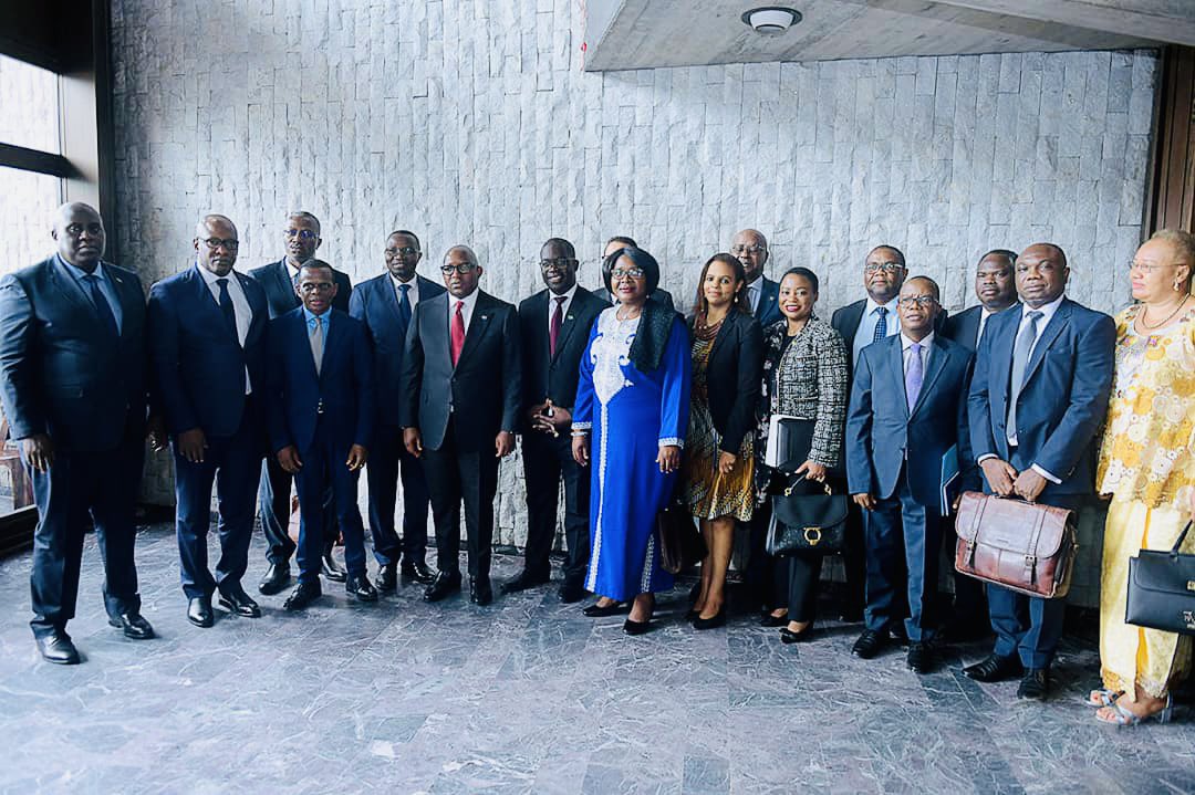 AfricanAmdc's tweet photo. 📢Good News: DRC, Zambia and Afreximbank have signed an agreement on the feasibility study for battery precursors plant in DRC and Zambia. @AfricanAmdc was represented by Dr.@maritkitaw who read a statement on behalf of the @_AfricanUnion. #WeMove #TowardsAMV #AMREC #AMV #AMREC https://t.co/tI1ujoFsKa