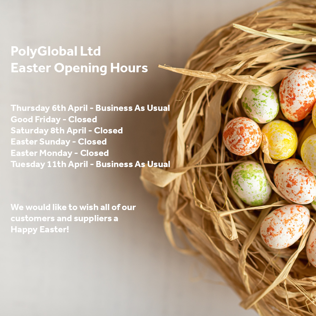 Easter Opening Hours:
Thursday 6th April - Business As Usual
Good Friday - Closed
Saturday 8th April - Closed
Easter Sunday - Closed
Easter Monday - Closed
Tuesday 11th April - Business As Usual