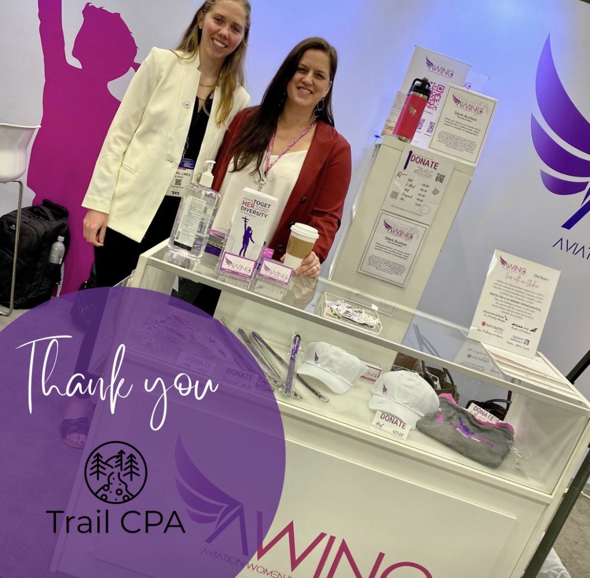 Thank you Trail CPA for handling the financials for our #501c3nonprofit as we work to make our 3rd annual #jobfAIR at #MROAM another huge success!

#Aviation #WomenInAviation #25by25 #DEI