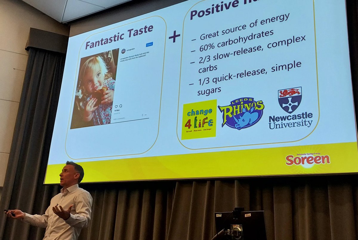 Brand positioning: know your product, understand the science and design a communication strategy  around this from Mark Simester MD Soreen. #HallamFood23.