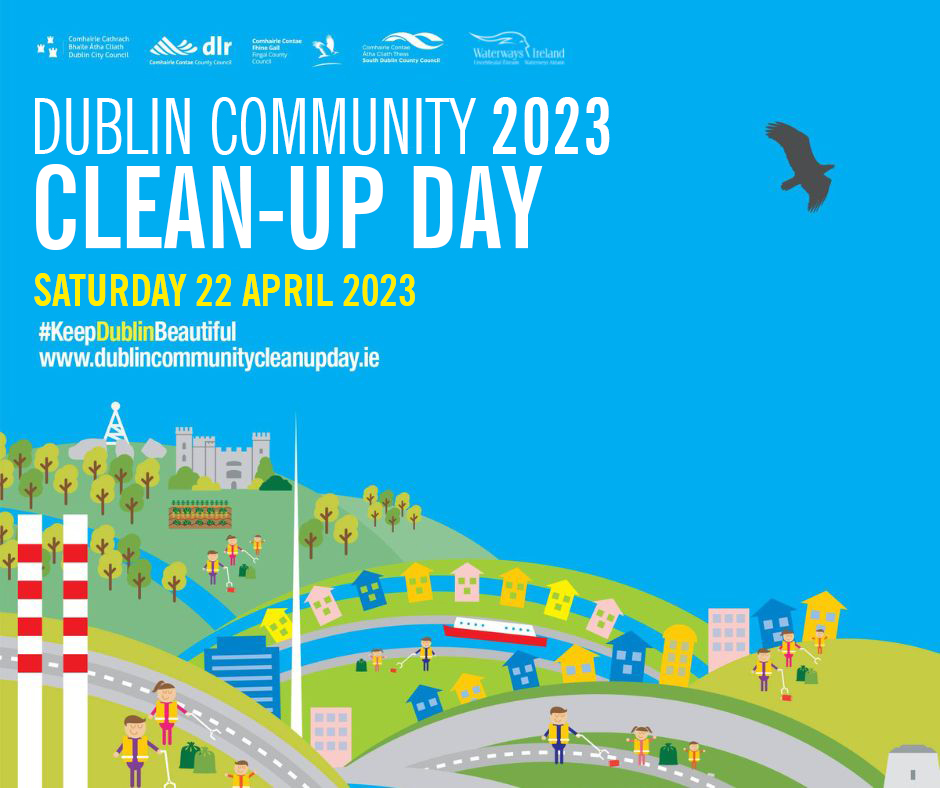 #DublinCommunityCleanup 2023 will take place on the 22nd of April and is proudly supported by the four #Dublin local authorities. Get your community, friends and family involved & from the mountains to the sea let’s make #Dublin litter-free. Visit ➡️ dublincommunitycleanup.ie