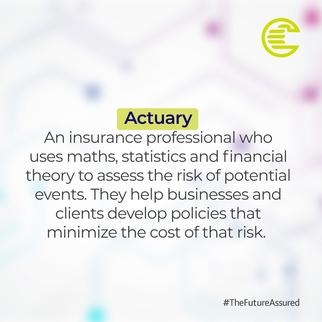 Have you ever wondered who an 'Actuary' is? We've simplified it for you!

 #Actuary #InsuranceSimplified #CornerstoneInsurancePlc #TheFutureAssured