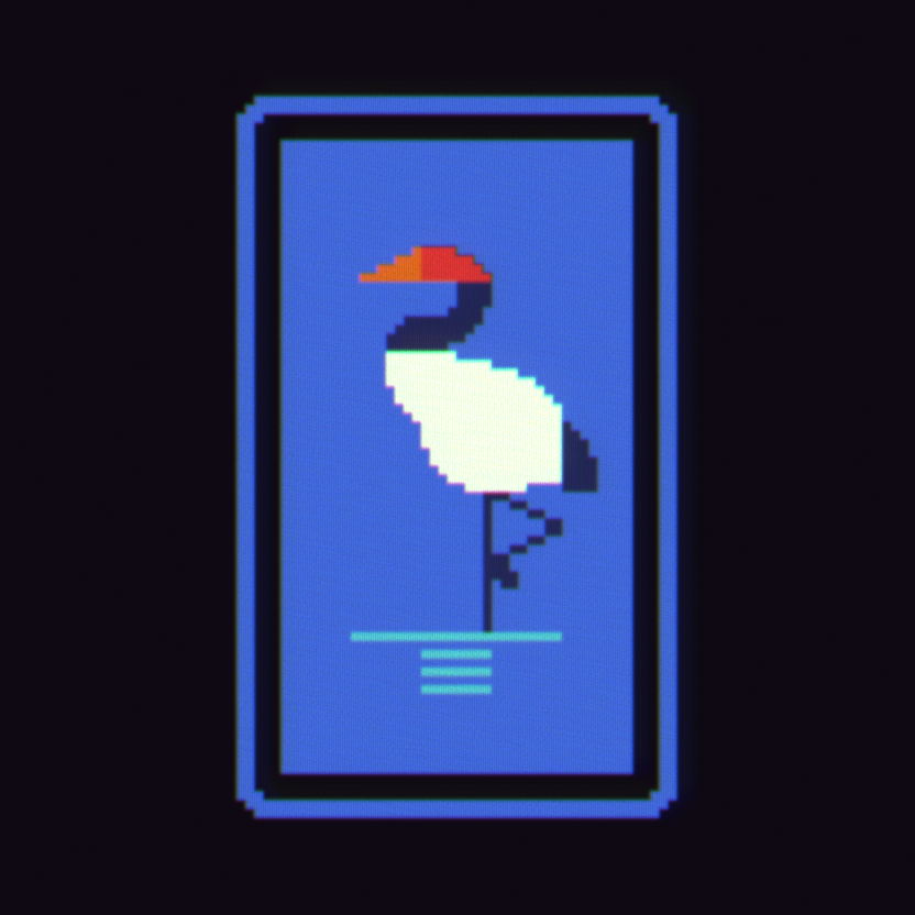 _j4nw's tweet image. 43/111 crane
#pixel_dailies @Pixel_Dailies
#playscii #mrmotext #textmode #pixelart