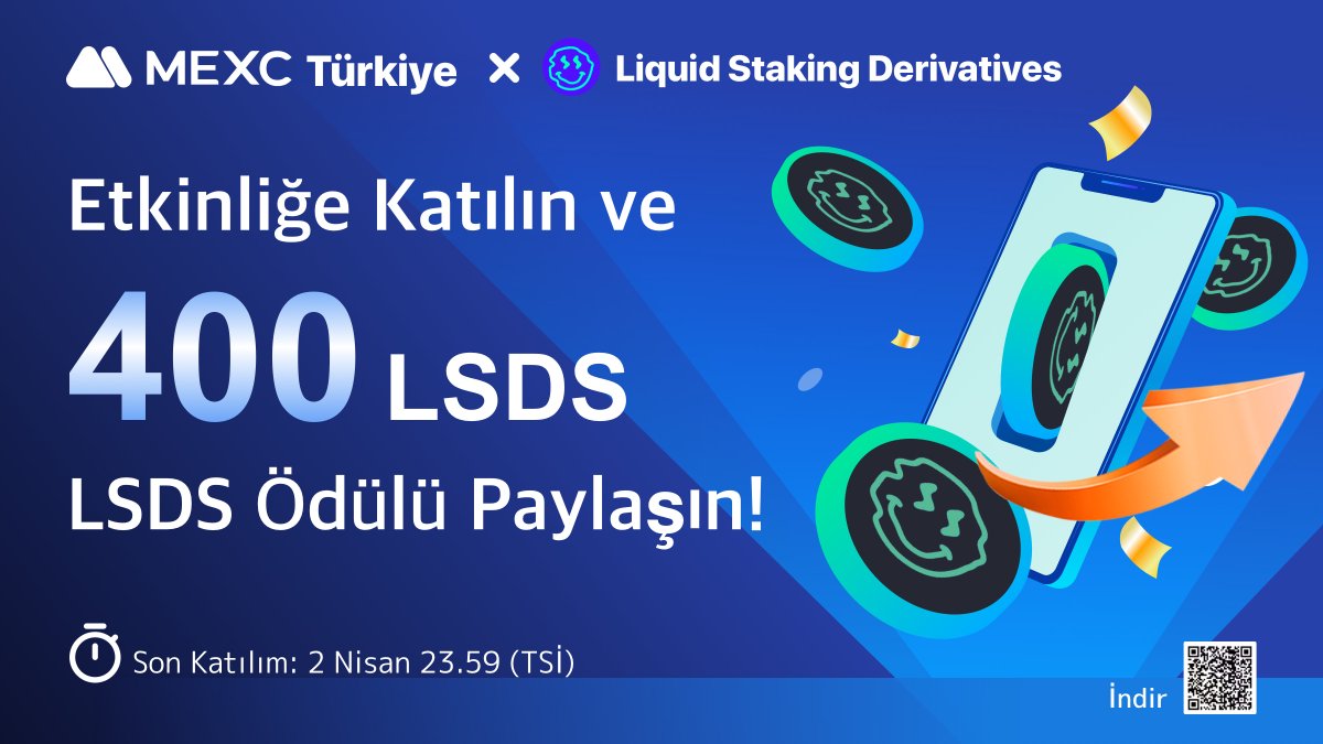 🎁 Özel $LSDS Çekilişi

🏆 10 Kişiye Toplamda 400 $LSDS Hediye!

📌 Katılım: forms.gle/VyRbfcs1fx3S9w…

🔷 Takip Et: <a href="/MEXC_TR/">EDIS</a> 
🔷 Abone Ol: bit.ly/40kIB87
🔷 Alıntıla 5 kişi etiketle

📅 Son Katılım: 2 Nisan 2023 23.59