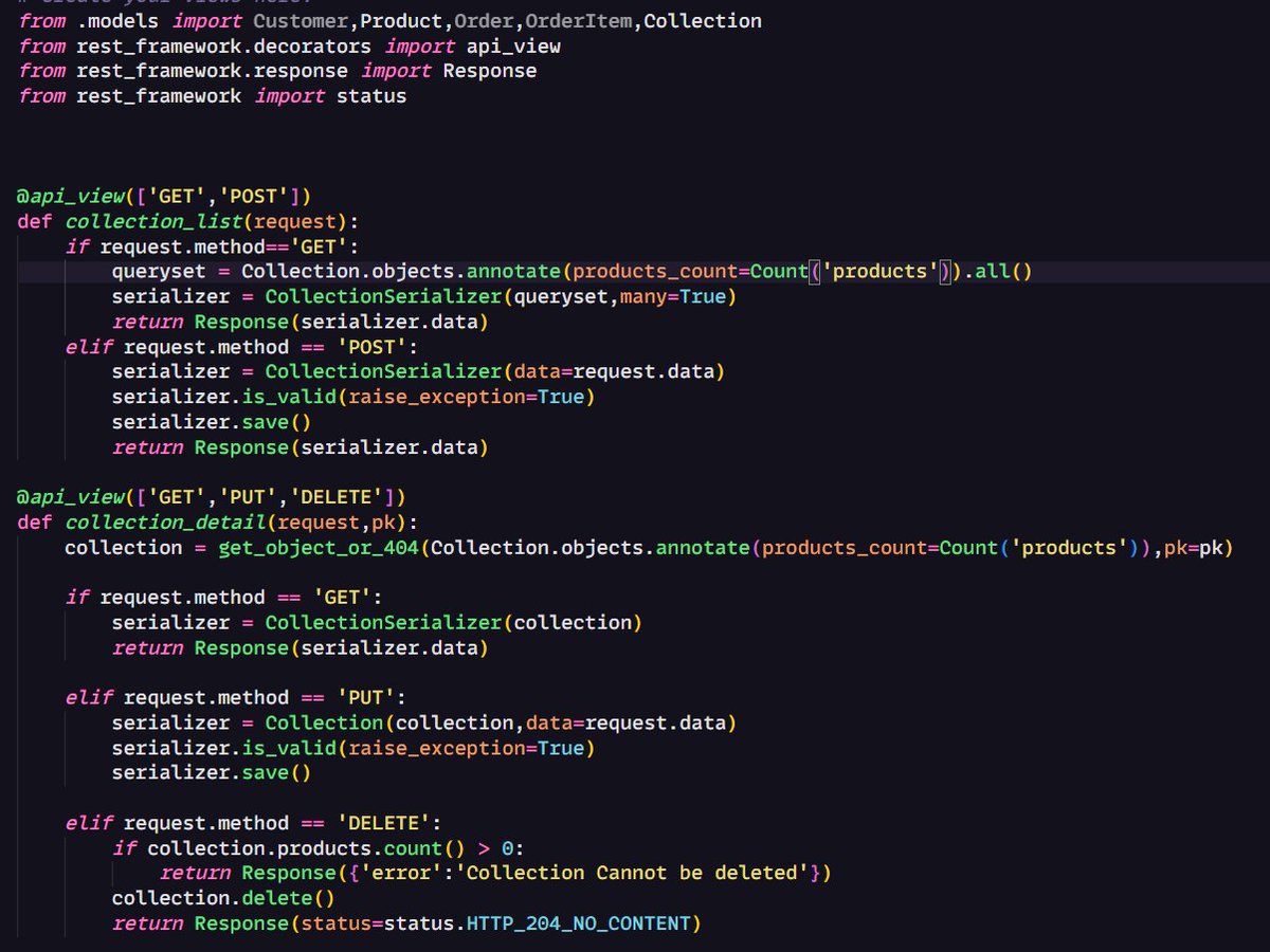 anil_code_808's tweet image. Concept of Serialization
Concept of Basic api view
[&apos;GET&apos;,&apos;POST&apos;,&apos;DELETE&apos;]
#django