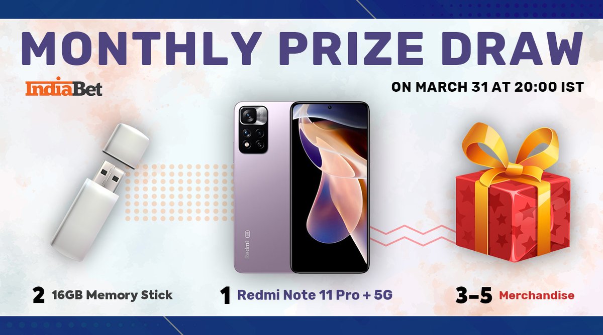 indiabet's tweet image. Hurry up... Last few Days left to purchase your tickets for the Monthly Draw, Purchase now and stand a chance to win Redmi Note 11 Pro + 5G phone &amp;amp; merchandise!
indiabet.com/prize/draw9930

#IndiaBet #MonthlyDraw #Giveaway #redminote11proplus5g  #sportsbettingtwitter