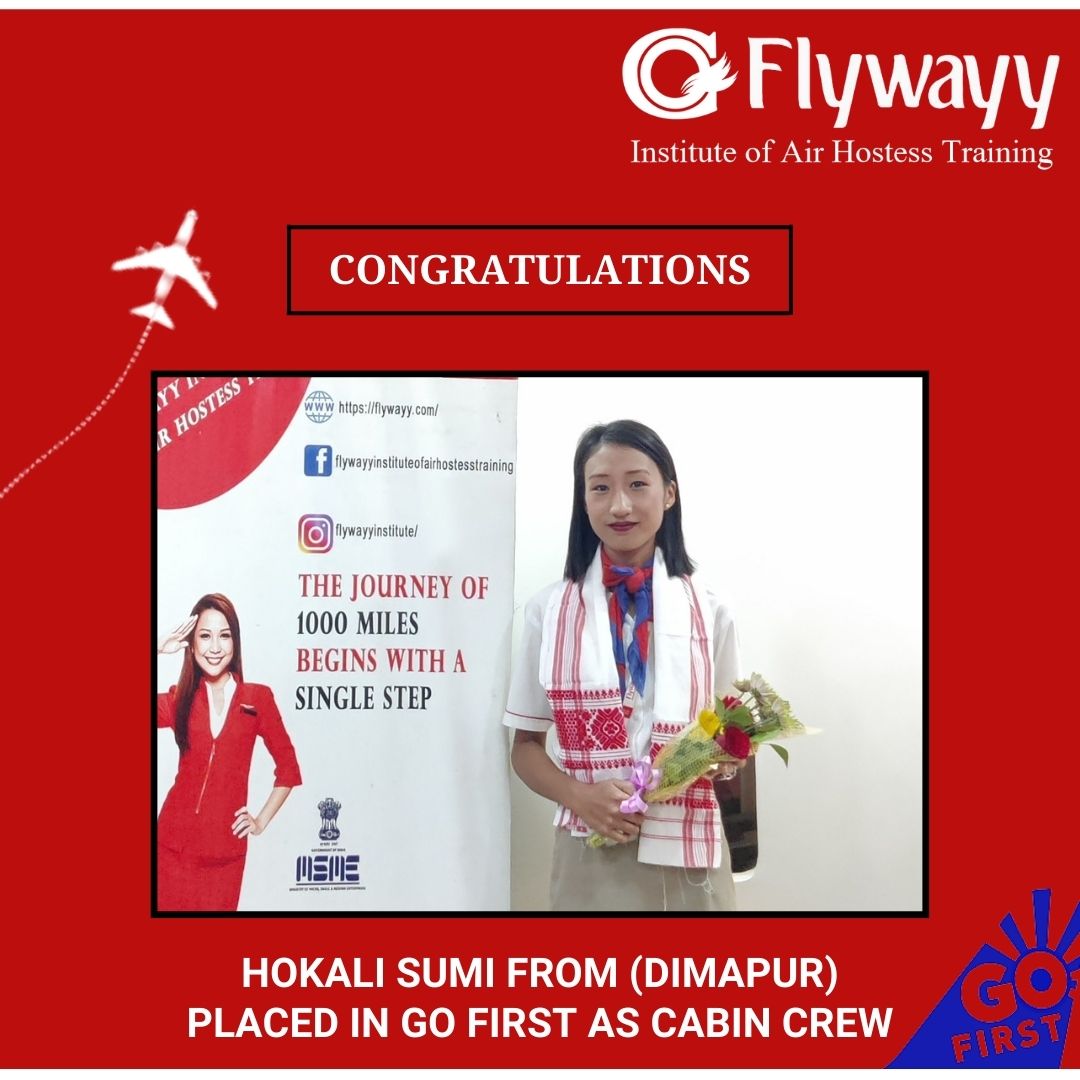 FlywayyT's tweet photo. Heartiest Congratulations to Hokali Sumi, Flywayy Cadet who has successfully got placed in Go First.
Good Luck and Best Wishes for your New Professional Career!
All the Best!👍✌

#flywayy #aviationinstitute #airhostessinstitute #placement #jobplacement #success #airhostessjobs https://t.co/qyKZSleFzg