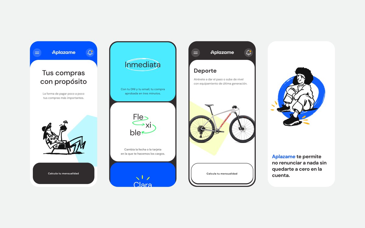 zapiens_design's tweet photo. Aplazame es más que una opción de realizar pagos financiados. Es la libertad de elegir en qué momento hacer esa compra que te permita dar vida a una nueva idea.

Puedes ver el proyecto entero en nuestra web: https://t.co/u2kcnOew66

#digitalproduct #finance #evolutivethiking https://t.co/ey0JS6Tnun