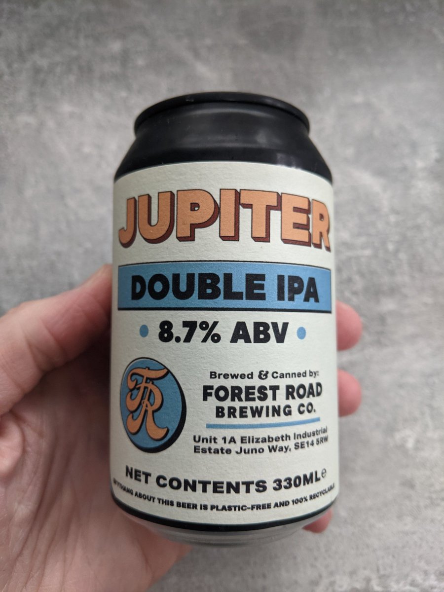 Even with some age on it, this <a href="/ForestRoadBrew/">Forest Road Brewing Company</a> Jupiter might be the best UK brewed West Coast DIPA I've ever tasted. Sensational. Tastes like Pliny. Everybody is sleeping on FR.