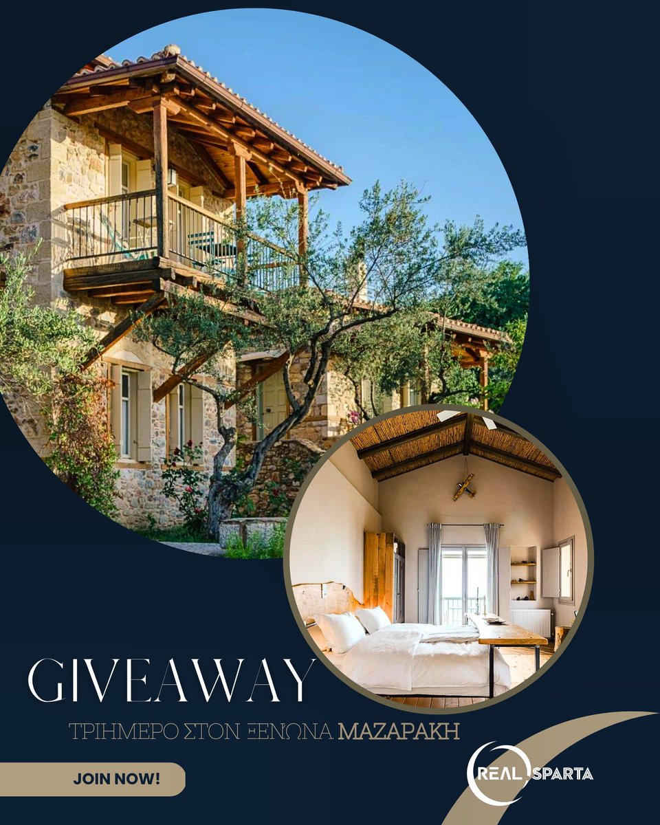 realsparta_gr's tweet photo. 🎁Instagram Giveway Alert 👉🏻 https://t.co/KJhkAeCRyv
Ένας τυχερός θα κερδίσει διαμονή για δυο νύχτες σε δίκλινο δωμάτιο στον Ξενώνα «ΜΑΖΑΡΑΚΗ», ένα πανέμορφο πετρόκτιστο κατάλυμα στα Πικουλιάνικα Λακωνίας. 
Πάρε μέρος ακολουθώντας τα βήματα στην περιγραφή! #realsparta #giveaway https://t.co/K7M0U1u8FX