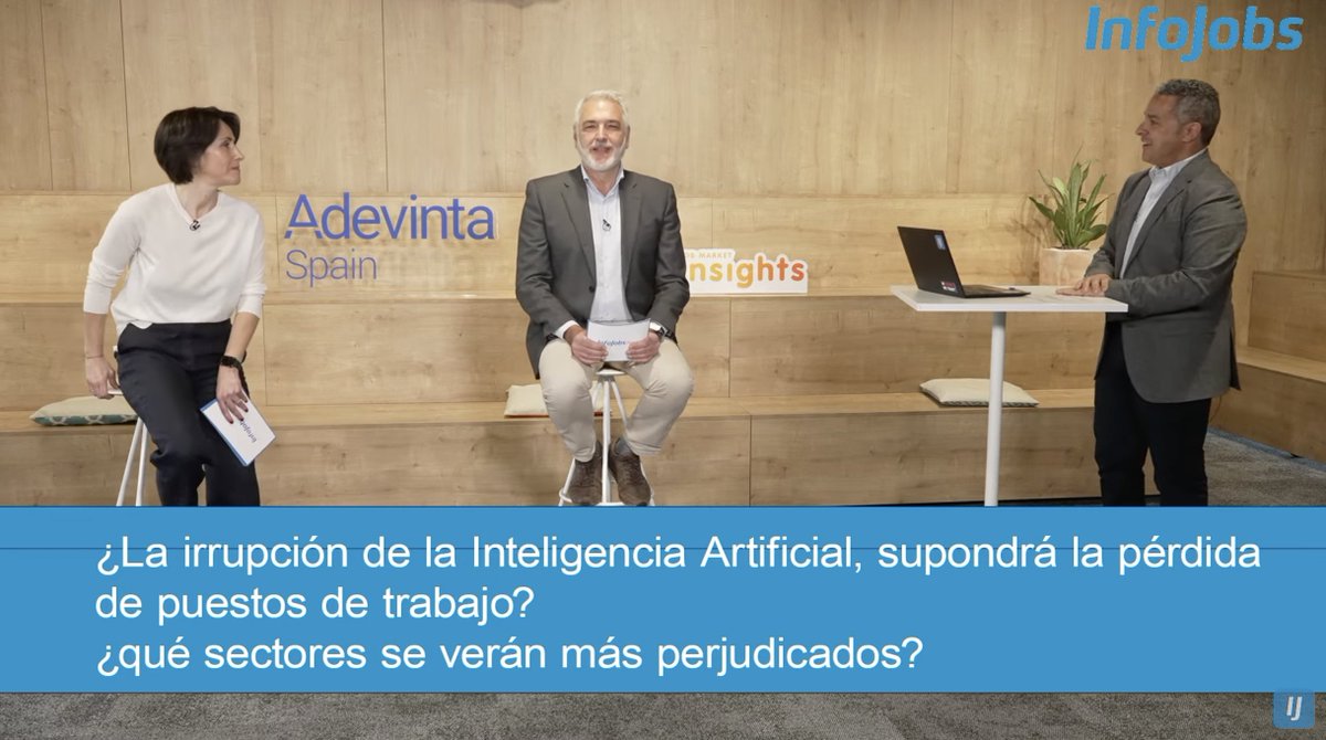 Neus_Margallo's tweet photo. Recualificación profesional para afrontar el reto de la Inteligencia Artificial en un contexto de Año europeo de las competencias. Contesta @antonio_gomeza la pregunta si IA va a hacer desaparecer puestos de trabajo. Informe del Mercado Laboral @InfoJobs  #MercadoLaboral, #Empleo https://t.co/4Kff1WPcHk