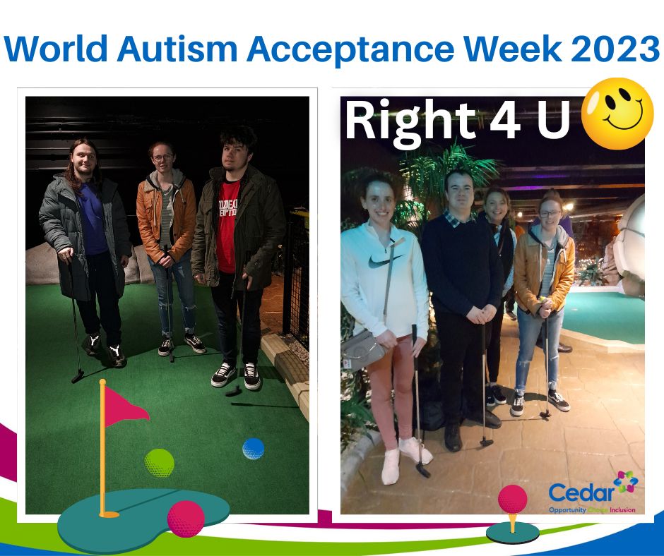 cedarfoundation's tweet photo. World Autism Acceptance Week [Social Inclusion]

Our Right 4 U Adult Social Group [Belfast] had a great time attending the recent Lost City Adventure Golf activity 🏌️🏌️‍♀️

#opportunitychoicenclusion #right4u #autismacceptance #AutismAcceptanceWeek https://t.co/wYCn5qW6y8