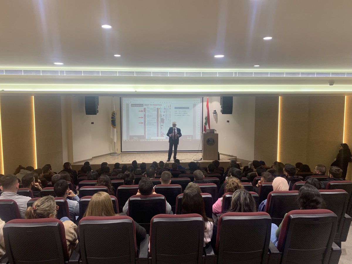 Rania_Najjar's tweet photo. A very interesting presentation about the economical situation in Lebanon ⁦@Uni_Of_Balamand⁩  ⁦@ChikhaniNicolas⁩ https://t.co/AcdrmqqZHZ