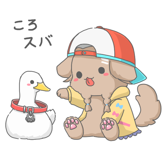 inugami korone hat no humans animalization bird backwards hat baseball cap collar  illustration images