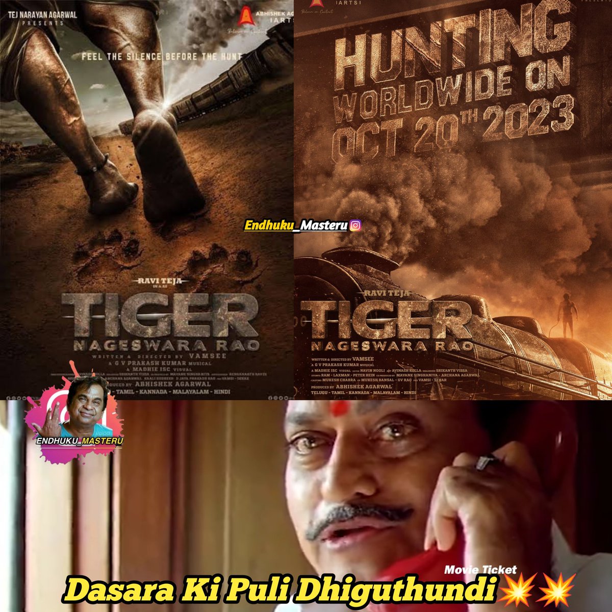 #TigerNageswaraRao
Tiger Hunt On Dasara 💥💥💥💥💥💥
#RaviTeja #Ravansura #RavanasuraTrailer