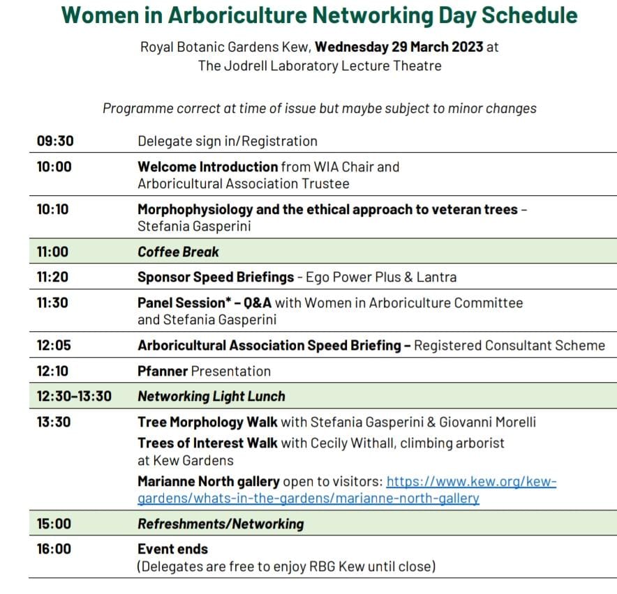 What’s happening today at Kew Gardens?! Check out the WIA networking event schedule 👉