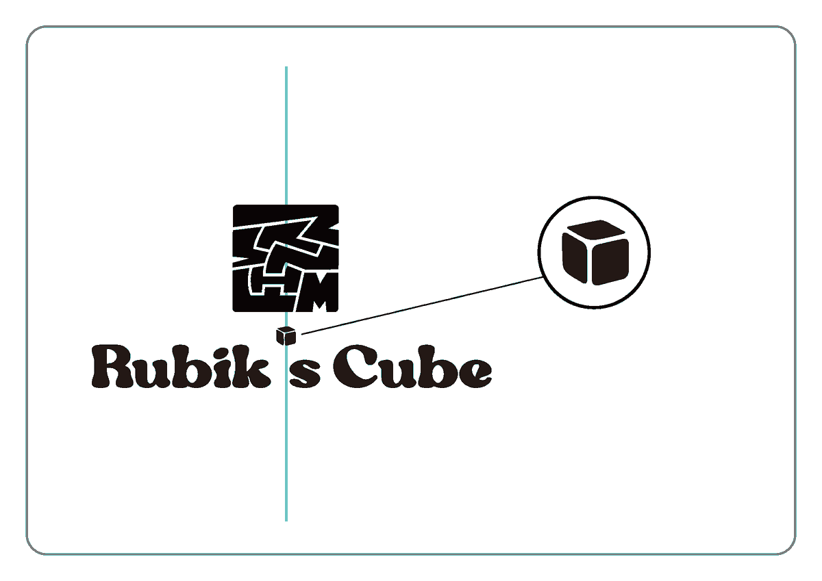 Rubik's Cube　/ アカペラグループ

メンバー七人のイニシャルを
キューブに詰め込み
それぞれが角を立てずに支え合う

one for allを強調するために
アポストロフィをキューブにして中心に

2019年制作
#ロゴ 
#バンドロゴ
#アカペラ