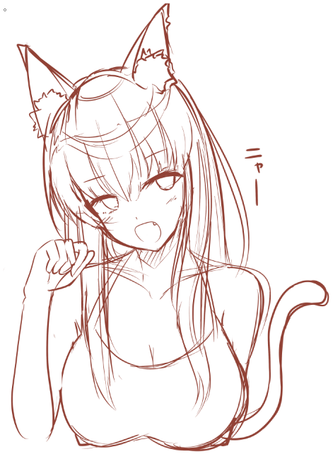 「落書き、猫女さん 」|火村 モリタカ＠/5月COMITIA144（B51a)/その次は神戸かわさき10のイラスト