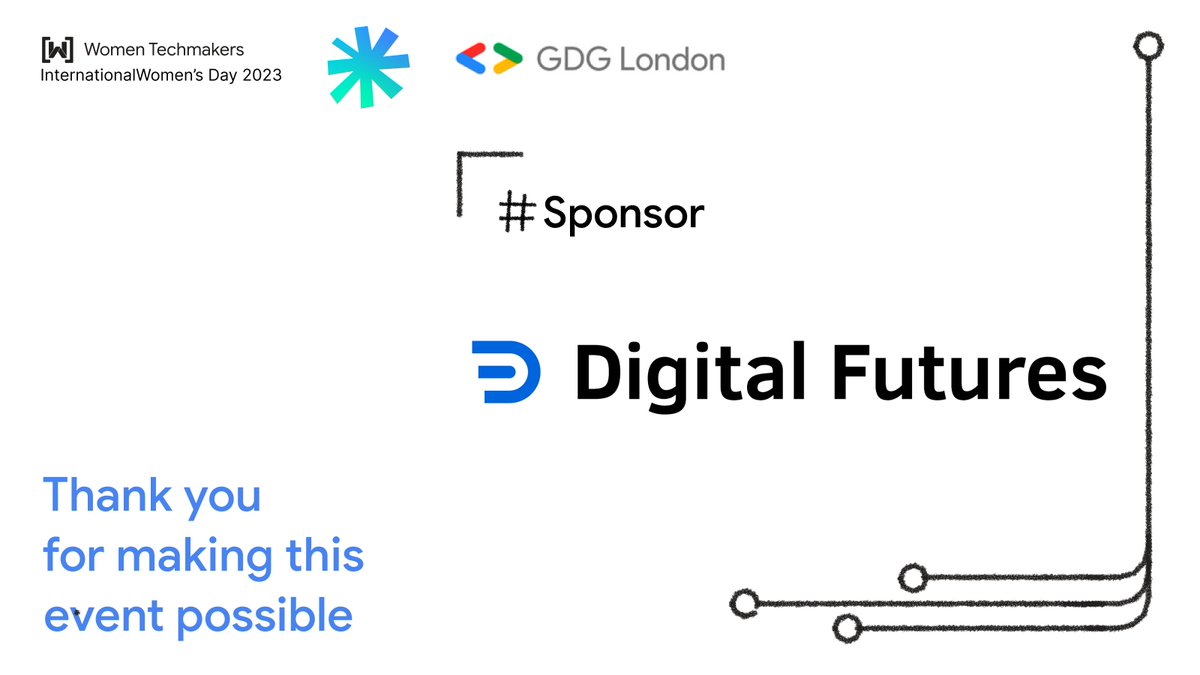 London_WTM's tweet photo. SPONSOR ANNOUNCEMENT 📢

@digitalfutures0 sponsors #IWDLondon23, which will take place at the Google King's Cross office on 31st March 2023. 
Thank you Digital Futures! 

#WTMDareToBe @WomenTechmakers https://t.co/mD15OO1DZv