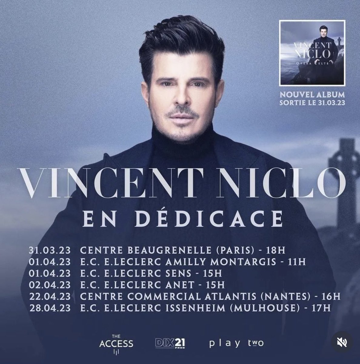 J-2 💿
Je vous attends pour une série de dédicaces à l’occasion de la sortie de mon nouvel album #operacelte 
Et pour les parisiens on se retrouve à 18h au Centre Beaugrenelle pour un showcase dédicace ! 
Hâte de vous retrouver 🙏🤩😍🍀