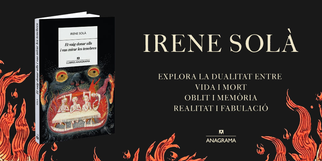 Ens fa molta il·lusió compartir amb vosaltres la coberta de la nova novel·la d’Irene Solà, #EtVaigDonarUllsIVasMirarLesTenebres. 
A llibreries el 10 de maig.
Descobreix-ne més aquí: ow.ly/fOHF50NuCRH
#LlibresAnagrama 🔥