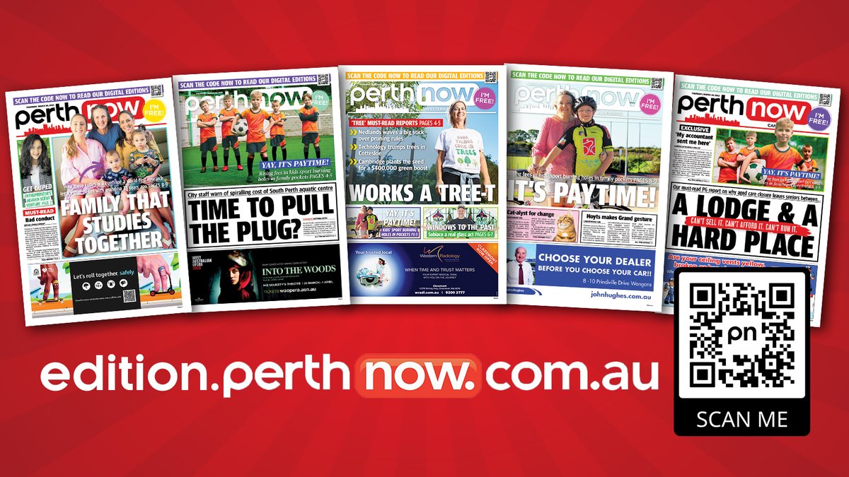 AWJ (@arylenerw) on Twitter photo A sneak peek of tmrw's @PerthNow newspapers, with all the latest including the aquatic facility proving too pricey, kids' sport burning holes in pockets, and the tree canopy discussions in the western suburbs.
Available for FREE from Coles, <a href="/maccas/">McDonald's Australia</a> and your usual pick-up points. A sneak peek of tmrw's @PerthNow newspapers, with all the latest including the aquatic facility proving too pricey, kids' sport burning holes in pockets, and the tree canopy discussions in the western suburbs.
Available for FREE from Coles, <a href="/maccas/">McDonald's Australia</a> and your usual pick-up points.