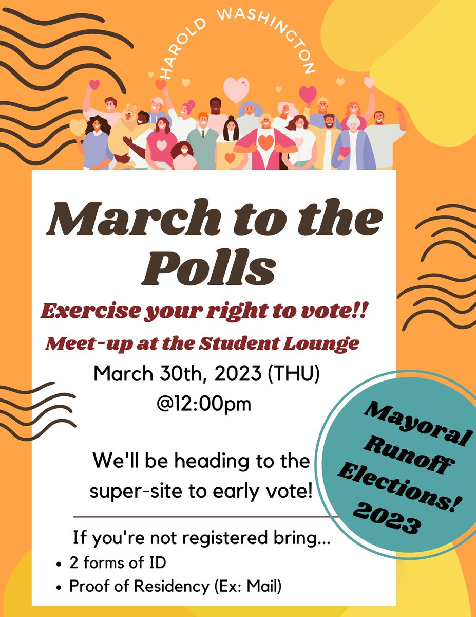 Harold Washington students are taking up the charge to GTVO! This student population in City Colleges of Chicago could be an important voting block. Tell your students to walk to the polls this Thursday, March 30th! #YouthVoteMatters #EarlyVote #RT