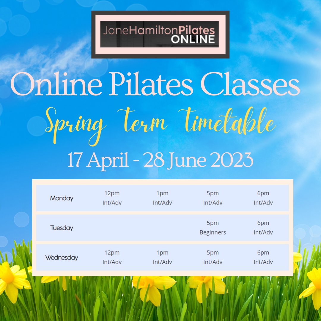 Please join me for my Spring block of online Pilates classes.
janehamiltonpilates.co.uk/timetable-book…
#edinburgh #pilatesclasses #pilates #onlinepilates #pilatesonline
