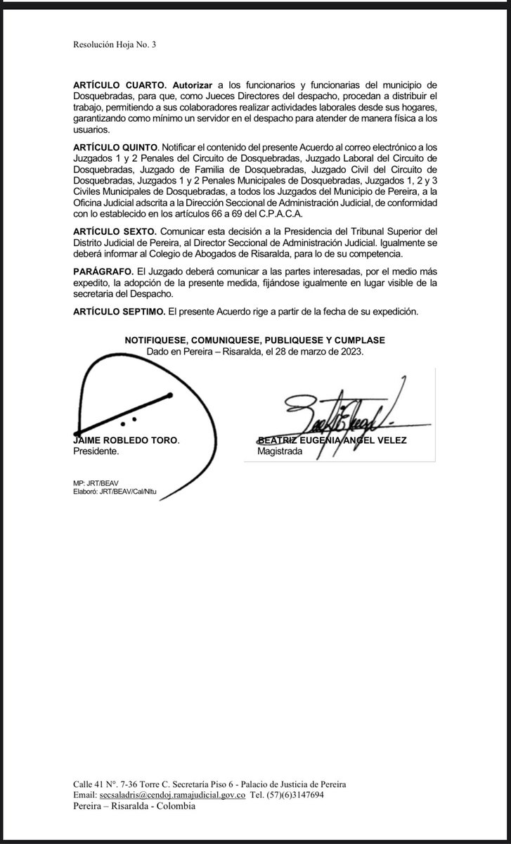 GerardoBernalM's tweet photo. Emergencia judicial en Dosquebradas Risaralda https://t.co/eWUnIpeSkr