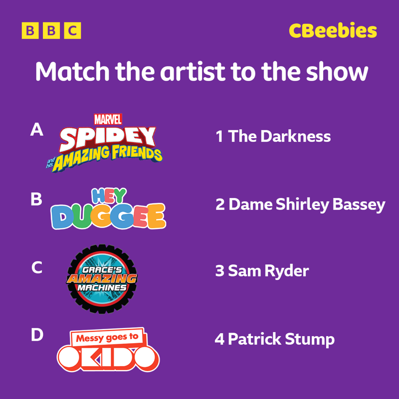 CBeebiesHQ's tweet photo. Can you match these up?

Bonus points if you can name some more famous voices that have appeared in CBeebies shows. 👀

#CBeebiesEarworms https://t.co/psoV2pIFul
