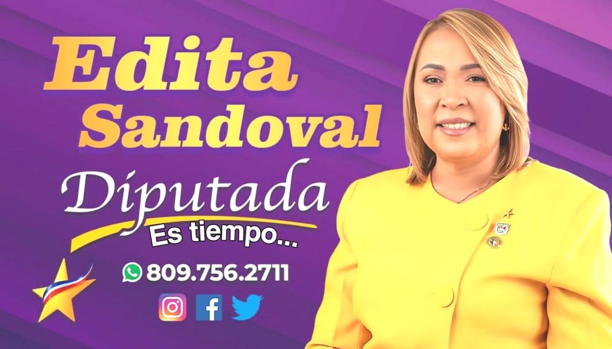 LineamoradoSDE's tweet photo. Es tiempo de una mujer trabajadora, comunitaria, una servidora, una mujer solidaria, es tiempo de Edita Sandoval #Diputada

#EditaSandovalMiDiputada
#Circunscripcion2SDE
#EsTiempoDeEdita
#PLD
#SantoDomingoEste https://t.co/VeVmLVzE1K