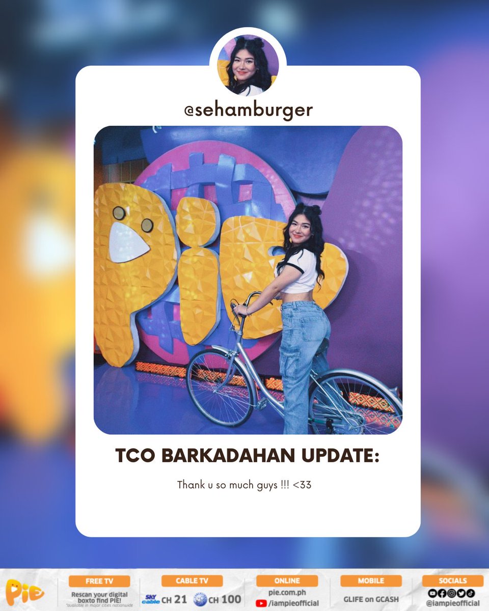 iampieofficial's tweet photo. TCO Barkadahan update from @sehamburger

"thank u so much guys!! <33"

SALI NA SA BARKADAHAN! TUNE IN THIS SATURDAY SA THE CHOSEN ONE BARKADAHAN DITO LANG SA PIE CHANNEL https://t.co/Bed6Ud0lq2