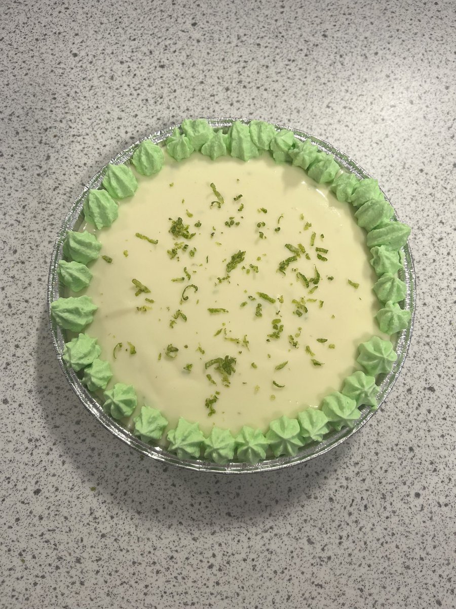 MissStewartHE's tweet photo. My wonderful S3 Practical Cookery class yesterday did a fantastic job of focusing on the details of presentation and decorating, when making Key Lime Pie! They all look fantastic, well done 🤩. We had a first, second and third for chef of the week! #HomeEconomics #pride #ambition https://t.co/qJaUDOYkaU