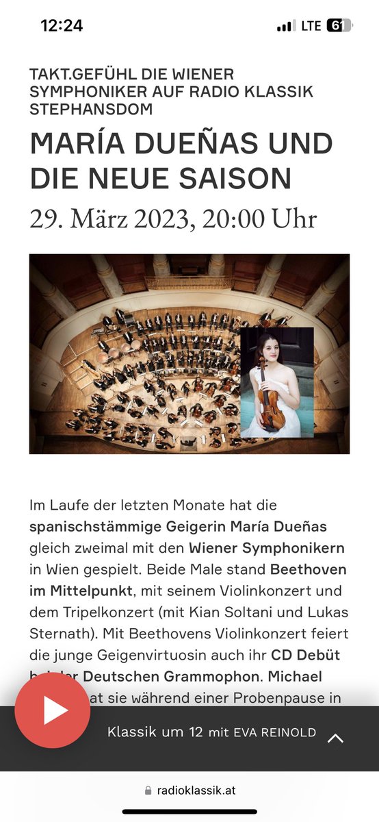 #MaríaDueñas und die neue Saison der <a href="/viennasymphony/">Wiener Symphoniker</a> - heute 20 h auf Radio Klassik Stephansdom radioklassik.at/programm/sendu…