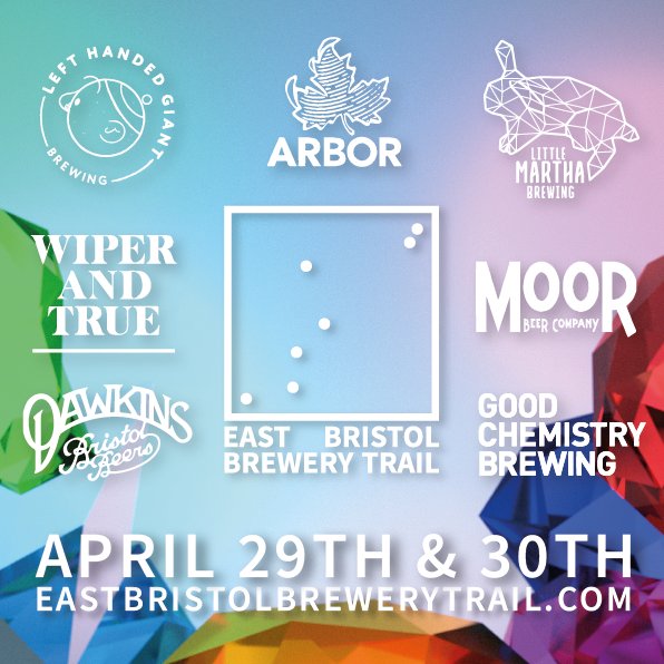 EAST BRISTOL BREWERY TRAIL

Your favourite beer event of the year is back 🥳🥳 The first EBBT of the year will be on April 29th &amp; 30th, get planning your route now!

We'll be pouring 12-10 on Sat and 12-8 on Sun - see you all then! 🍻🍻