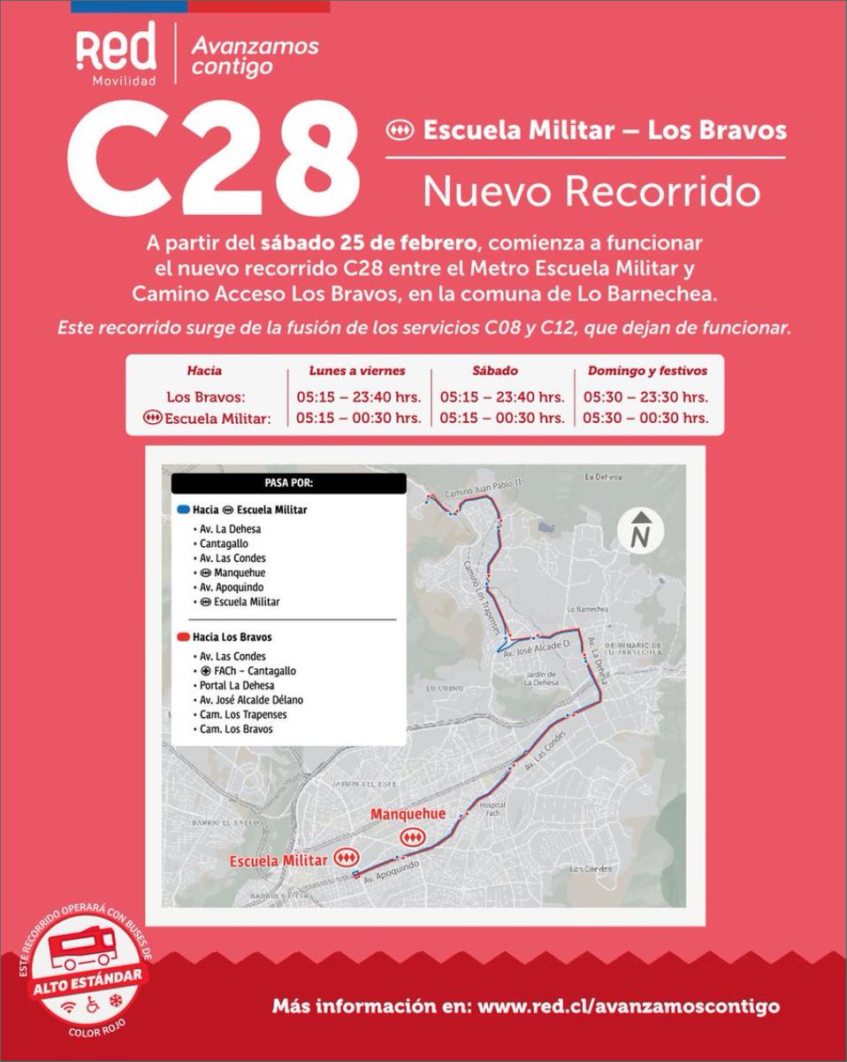 Red Metropolitana De Movilidad On Twitter 🔴⚪📣nuevos Recorridos 🚍🎈